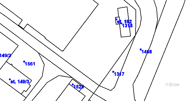 Parcela st. 653/94 v KÚ Tavíkovice, Katastrální mapa
