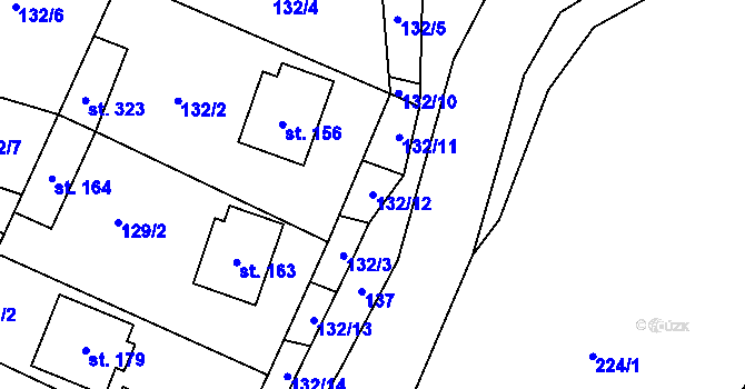 Parcela st. 132/12 v KÚ Tavíkovice, Katastrální mapa