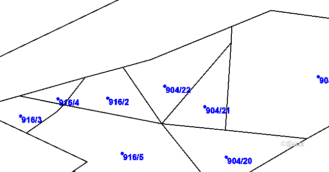 Parcela st. 904/22 v KÚ Tavíkovice, Katastrální mapa