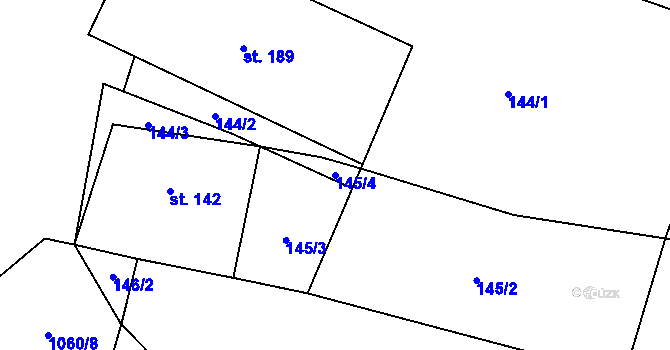 Parcela st. 145/4 v KÚ Tavíkovice, Katastrální mapa