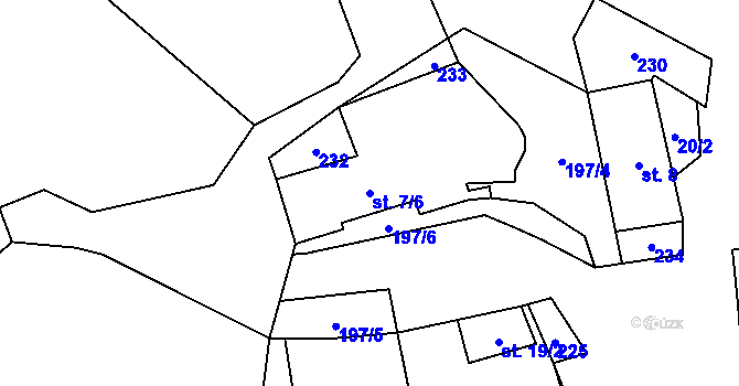 Parcela st. 7/6 v KÚ Ohrazenice u Tažovic, Katastrální mapa