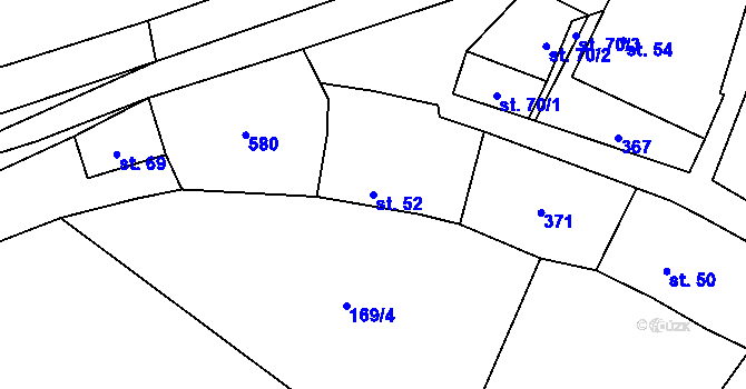 Parcela st. 52 v KÚ Tažovice, Katastrální mapa