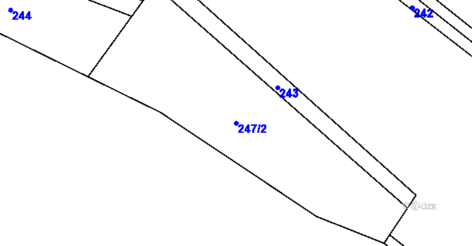 Parcela st. 247/2 v KÚ Tažovice, Katastrální mapa