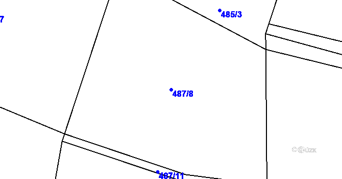 Parcela st. 487/8 v KÚ Tažovice, Katastrální mapa
