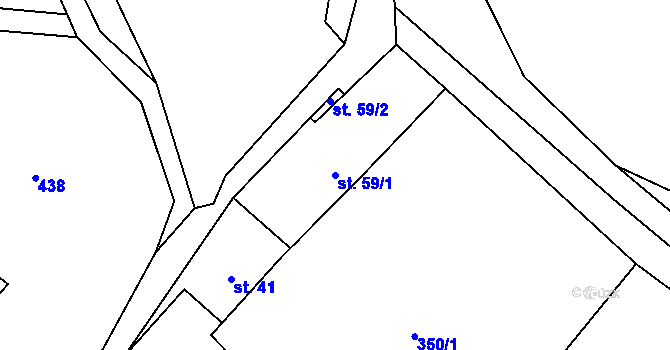 Parcela st. 59/1 v KÚ Tažovice, Katastrální mapa