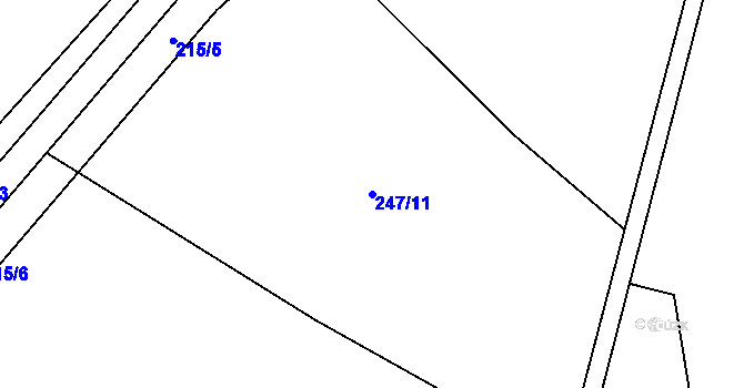 Parcela st. 247/11 v KÚ Tažovice, Katastrální mapa