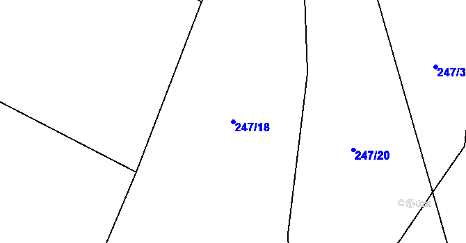 Parcela st. 247/18 v KÚ Tažovice, Katastrální mapa