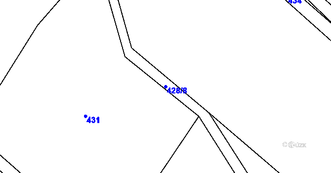 Parcela st. 428/8 v KÚ Tažovice, Katastrální mapa