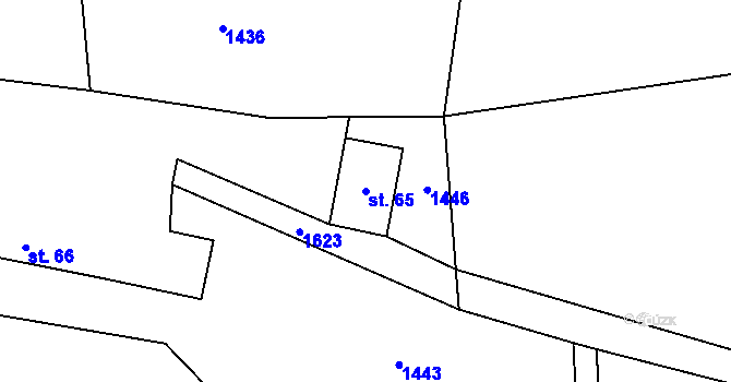 Parcela st. 65 v KÚ Tehov, Katastrální mapa