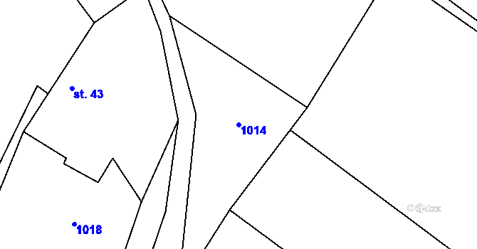 Parcela st. 1014 v KÚ Tehov, Katastrální mapa