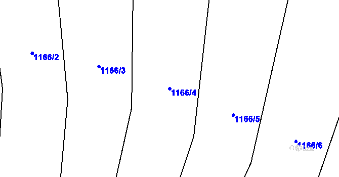 Parcela st. 1166/4 v KÚ Tehov, Katastrální mapa