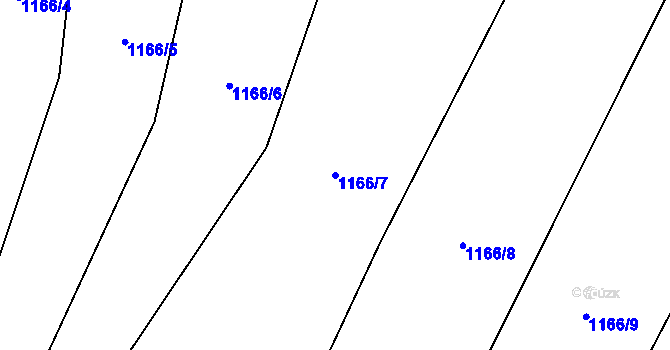 Parcela st. 1166/7 v KÚ Tehov, Katastrální mapa