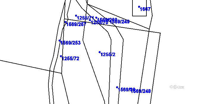 Parcela st. 1255/2 v KÚ Tehov, Katastrální mapa
