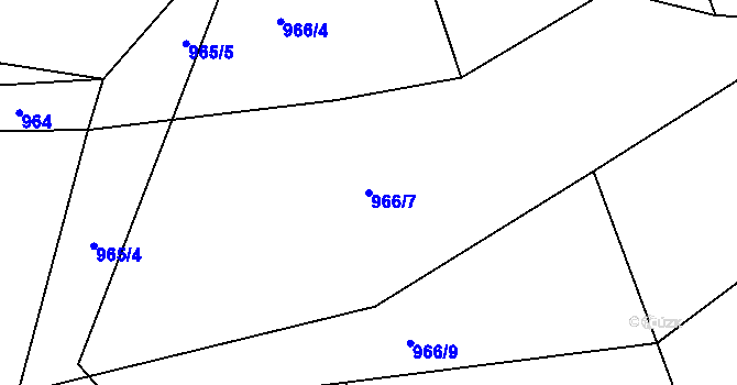 Parcela st. 966/7 v KÚ Tehov, Katastrální mapa