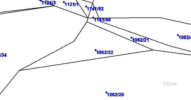 Parcela st. 1062/22 v KÚ Tehov, Katastrální mapa