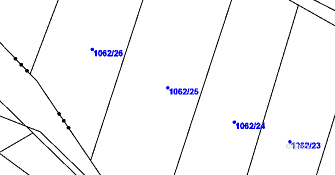 Parcela st. 1062/25 v KÚ Tehov, Katastrální mapa