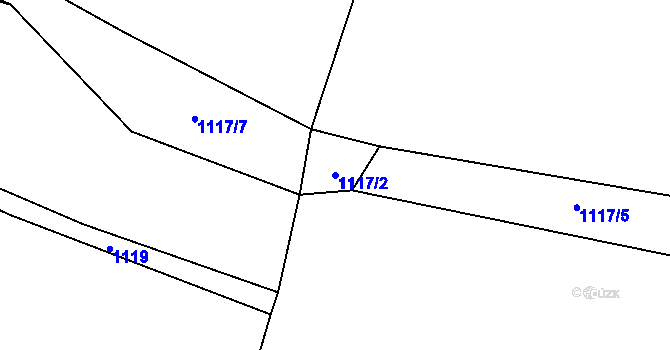 Parcela st. 1117/2 v KÚ Tehov, Katastrální mapa