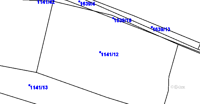 Parcela st. 1141/12 v KÚ Tehov, Katastrální mapa
