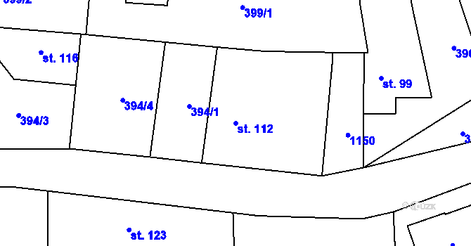 Parcela st. 112 v KÚ Tehov u Říčan, Katastrální mapa