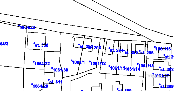 Parcela st. 293 v KÚ Tehov u Říčan, Katastrální mapa