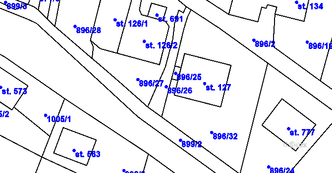 Parcela st. 896/26 v KÚ Tehov u Říčan, Katastrální mapa