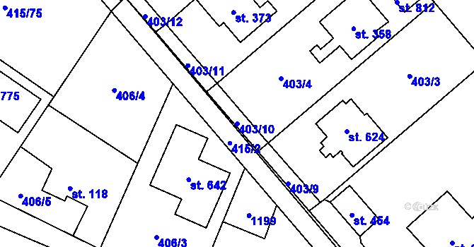 Parcela st. 403/10 v KÚ Tehov u Říčan, Katastrální mapa
