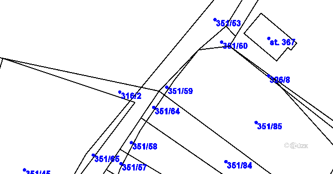 Parcela st. 351/59 v KÚ Tehov u Říčan, Katastrální mapa