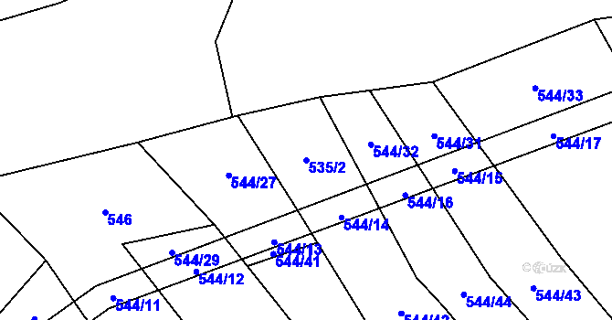 Parcela st. 535/2 v KÚ Tehov u Říčan, Katastrální mapa