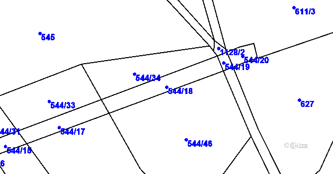 Parcela st. 544/18 v KÚ Tehov u Říčan, Katastrální mapa