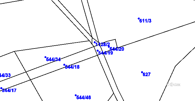 Parcela st. 544/19 v KÚ Tehov u Říčan, Katastrální mapa