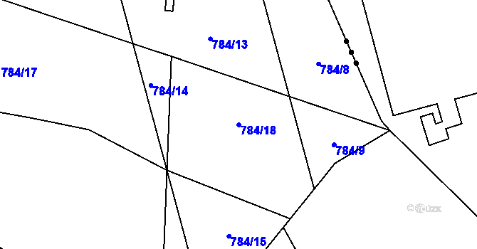 Parcela st. 784/18 v KÚ Tehov u Říčan, Katastrální mapa