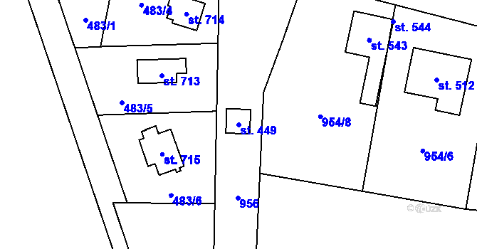 Parcela st. 449 v KÚ Tehovec, Katastrální mapa