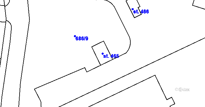 Parcela st. 465 v KÚ Tehovec, Katastrální mapa