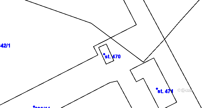 Parcela st. 470 v KÚ Tehovec, Katastrální mapa