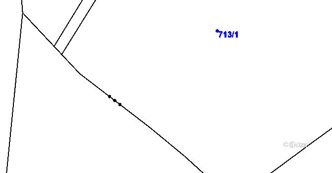 Parcela st. 713/2 v KÚ Tehovec, Katastrální mapa