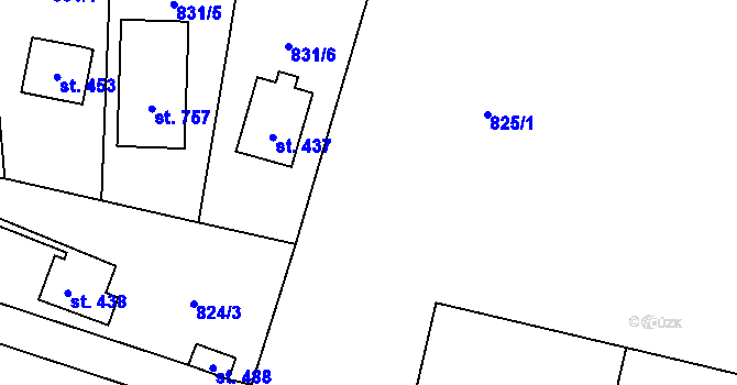 Parcela st. 846/3 v KÚ Tehovec, Katastrální mapa