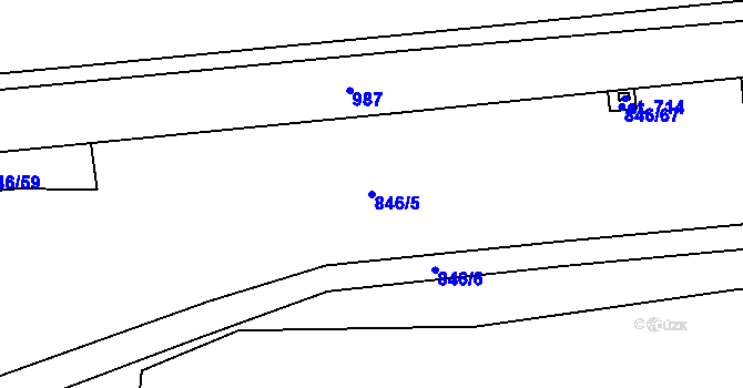 Parcela st. 846/5 v KÚ Tehovec, Katastrální mapa