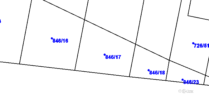Parcela st. 846/17 v KÚ Tehovec, Katastrální mapa