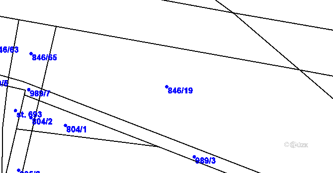 Parcela st. 846/19 v KÚ Tehovec, Katastrální mapa