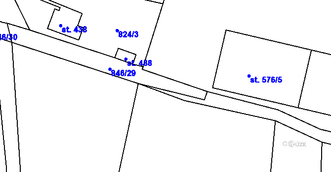 Parcela st. 846/28 v KÚ Tehovec, Katastrální mapa