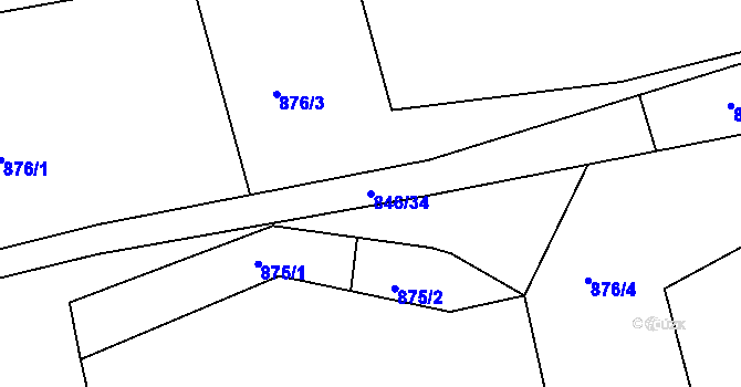 Parcela st. 846/34 v KÚ Tehovec, Katastrální mapa