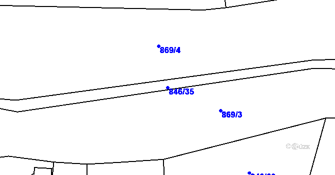 Parcela st. 846/35 v KÚ Tehovec, Katastrální mapa