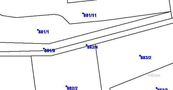 Parcela st. 882/4 v KÚ Tehovec, Katastrální mapa