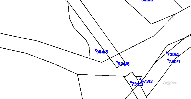 Parcela st. 904/8 v KÚ Tehovec, Katastrální mapa