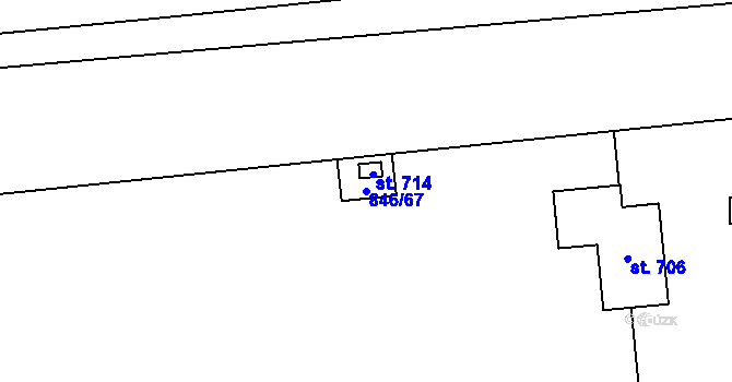 Parcela st. 846/67 v KÚ Tehovec, Katastrální mapa