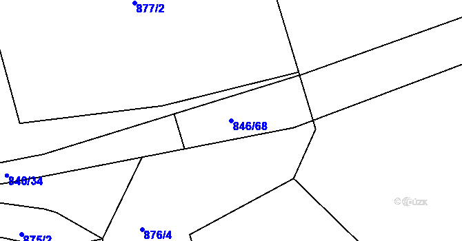Parcela st. 846/68 v KÚ Tehovec, Katastrální mapa
