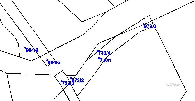 Parcela st. 730/4 v KÚ Tehovec, Katastrální mapa