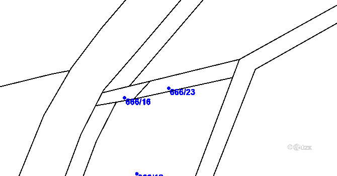 Parcela st. 666/23 v KÚ Tehovec, Katastrální mapa