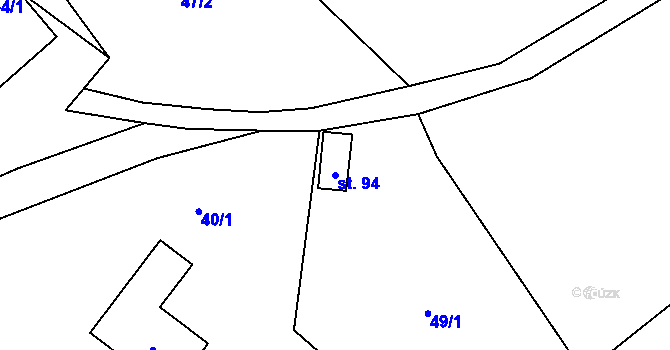 Parcela st. 94 v KÚ Těchanov, Katastrální mapa