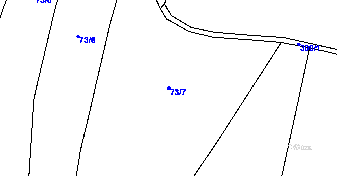 Parcela st. 73/7 v KÚ Jezerce, Katastrální mapa